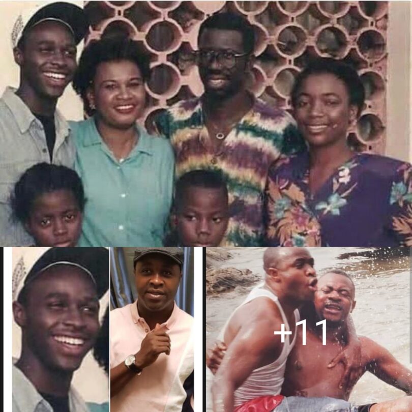 Actor Femi Adebayo shares throwback photo of himself with Late Pa Kasumu, Rachael Oniga, Bimbo Akintola, others